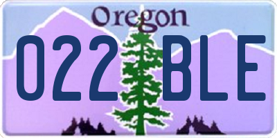 OR license plate 022BLE