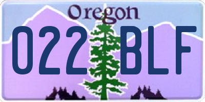 OR license plate 022BLF