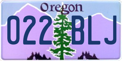 OR license plate 022BLJ
