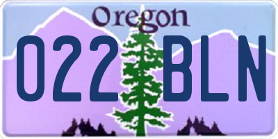 OR license plate 022BLN