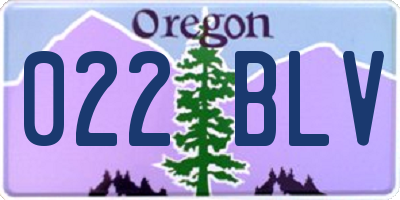 OR license plate 022BLV