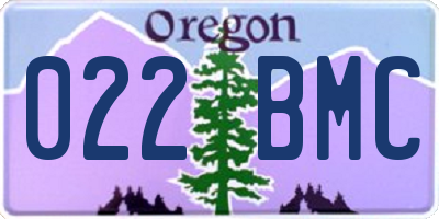 OR license plate 022BMC