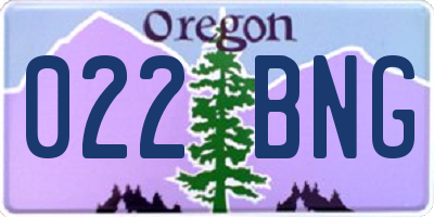 OR license plate 022BNG