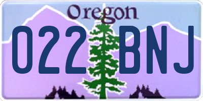 OR license plate 022BNJ