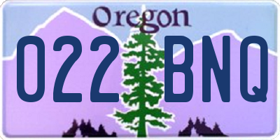 OR license plate 022BNQ