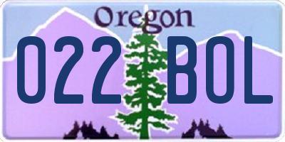 OR license plate 022BOL