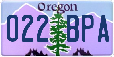OR license plate 022BPA