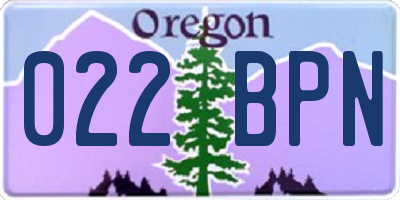 OR license plate 022BPN