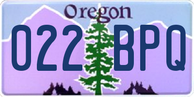OR license plate 022BPQ