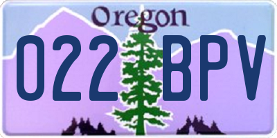 OR license plate 022BPV