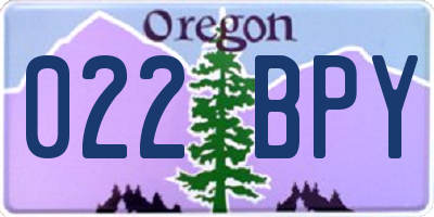 OR license plate 022BPY