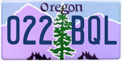 OR license plate 022BQL