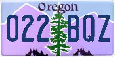 OR license plate 022BQZ