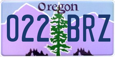OR license plate 022BRZ