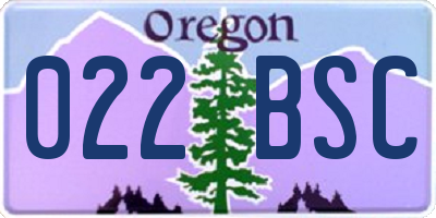 OR license plate 022BSC