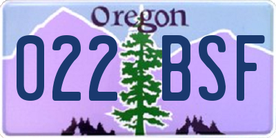 OR license plate 022BSF