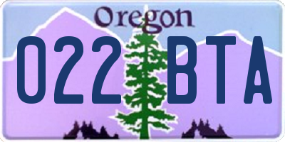 OR license plate 022BTA