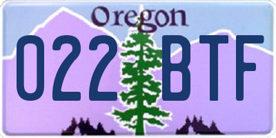 OR license plate 022BTF