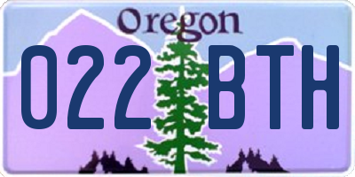OR license plate 022BTH