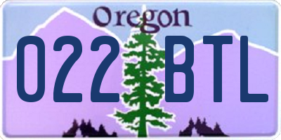 OR license plate 022BTL