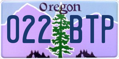 OR license plate 022BTP