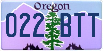 OR license plate 022BTT