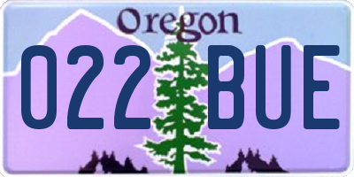 OR license plate 022BUE