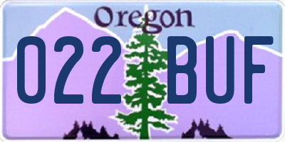 OR license plate 022BUF