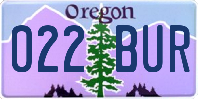 OR license plate 022BUR