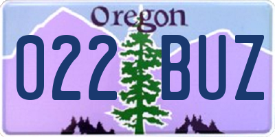 OR license plate 022BUZ
