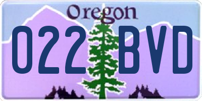 OR license plate 022BVD