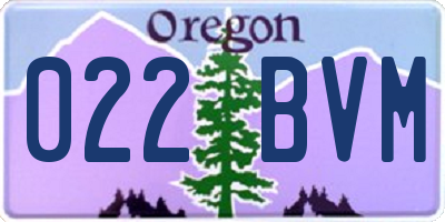OR license plate 022BVM