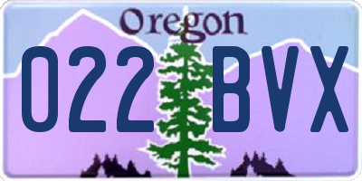 OR license plate 022BVX