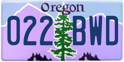 OR license plate 022BWD