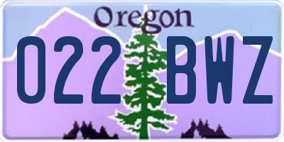 OR license plate 022BWZ