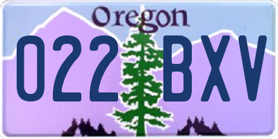 OR license plate 022BXV