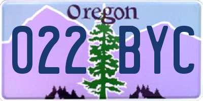OR license plate 022BYC
