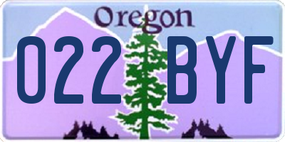 OR license plate 022BYF
