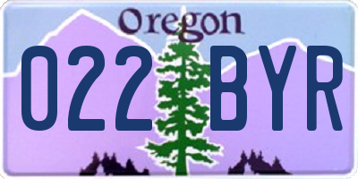 OR license plate 022BYR