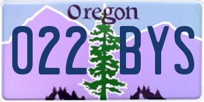 OR license plate 022BYS