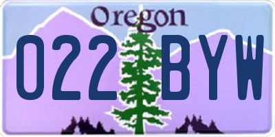 OR license plate 022BYW