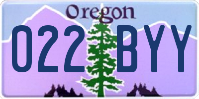 OR license plate 022BYY