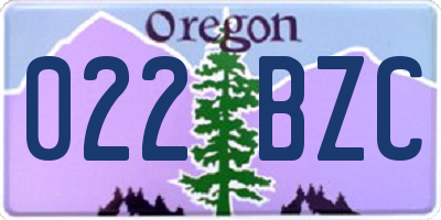 OR license plate 022BZC