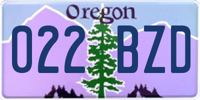 OR license plate 022BZD