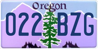 OR license plate 022BZG