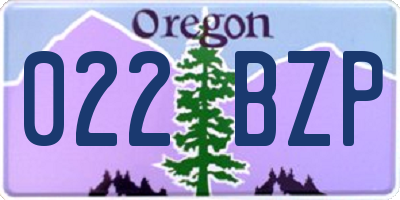 OR license plate 022BZP