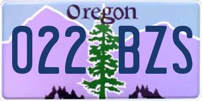 OR license plate 022BZS