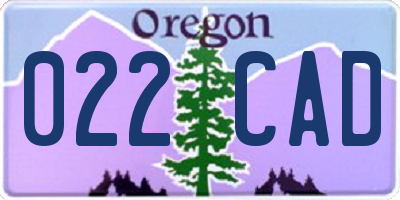 OR license plate 022CAD