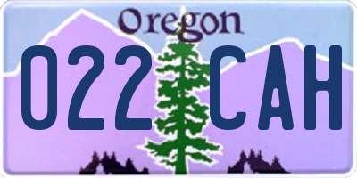 OR license plate 022CAH