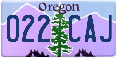 OR license plate 022CAJ